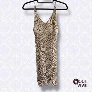 Urban Outfitters Ruched Animal Print Mini Dress XS